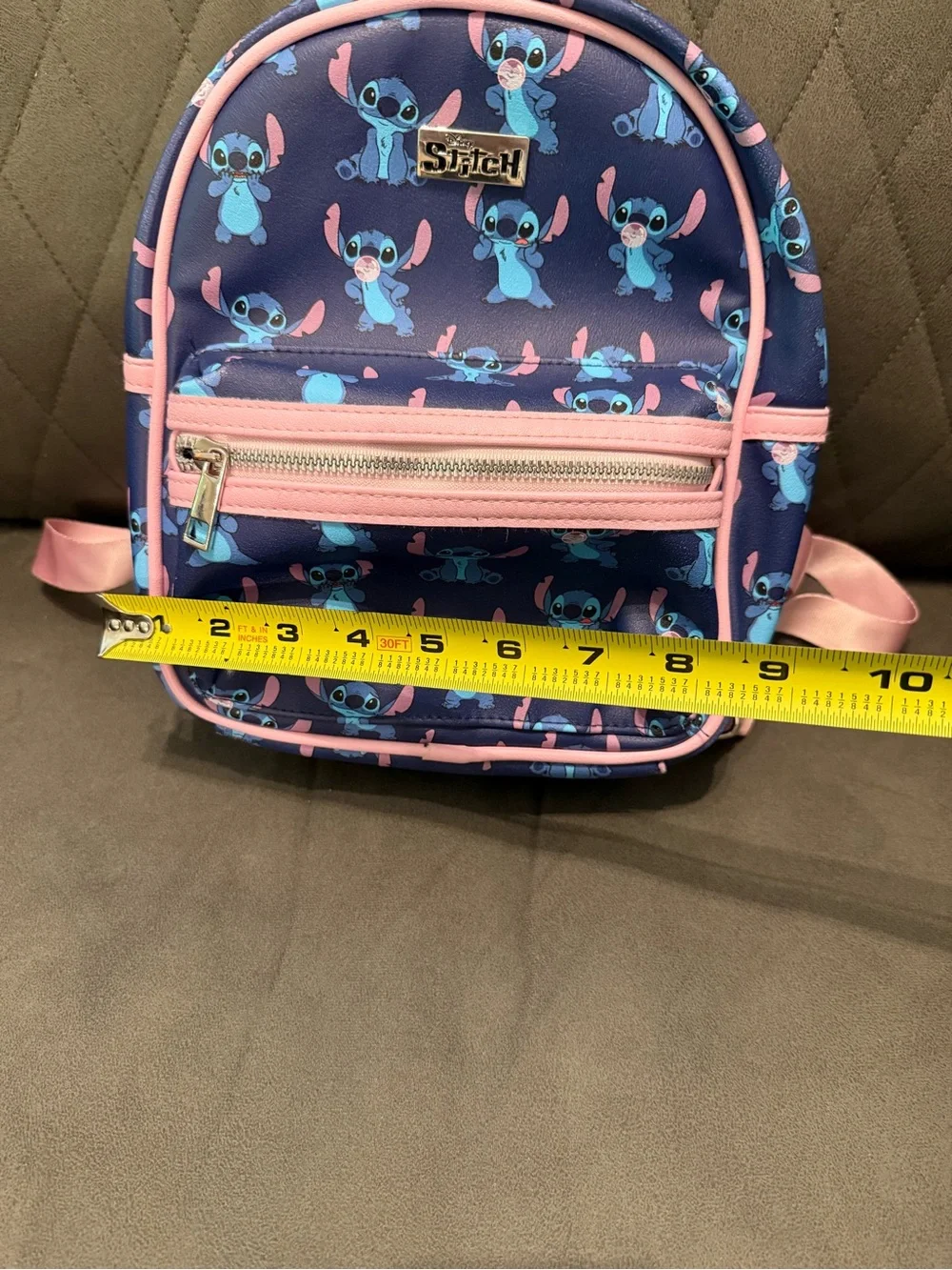Stitch Disney Kids Mini Backpack - Navy Blue with Pink Trim